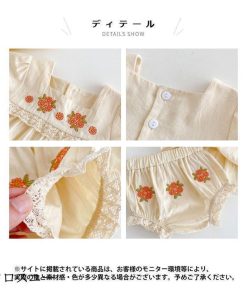 ベビー ブラウス 半袖 女児 ショートパンツ 夏 刺繍ブラウス 上下セット 2点 女の子 半袖ブラウス 子供 ギャザーブラウス コットン 短パン * シャツ、ブラウス