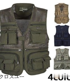 ベスト メンズ 作業服 アウトドアウェア 登山服 ミリタリー お釣り 多機能 軍服 カメラマン メッシュ メイクベスト * ベスト