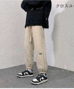 裏起毛 カッコイイプ ウェストゴム 大きいサイズ 秋冬 お兄系 メンズ ストレート シープボア ジョガーパンツ * ジャージ、スウェットパンツ