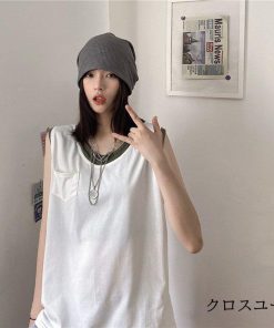 Tシャツ レディース トップス 40代 ベスト 綿 白 ニット 春夏 カットソー 新作 大きいサイズ シンプル UVカット 韓国風 30代 おしゃれ かわいい 20代 40代 * ノースリーブ