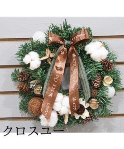 クリスマス飾り 30CM クリスマスツリー オーナメント ナチュラル リース ドア 玄関 庭園 部屋 壁飾り ガーランド 新年飾り おしゃれ 松かさ * リース