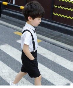 子供 スーツ 男の子 フォーマルセット 半袖シャツ 半ズボン 男児 子供服 セレモニー 夏 キッズ 4点セット フォーマルスーツ ワイシャツ 半袖 * スーツ、ブレザー