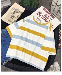 カジュアル トップス レディース ボーダー柄 女性用 半袖Tシャツ Tシャツ お洒落 薄手 可愛い カットソー 半袖 色切り替え 夏 * 半袖