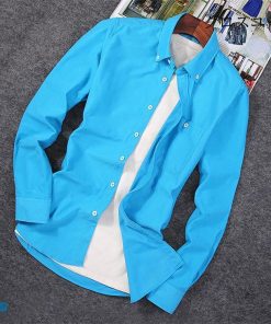 春服 シャツ トップス ボタンダウンシャツ 無地 メンズ カジュアルシャツ 長袖シャツ 紳士用 ワイシャツ 秋服 * 長袖