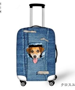 旅行用品 スーツケースカバー 個性的 3Dペット 犬 Dog 猫 Cat カワイイ S M L 18-20/22-24/26-28インチ対応/擦り傷 ターンテーブル 守る 汚れ 保護 * スーツケースカバー