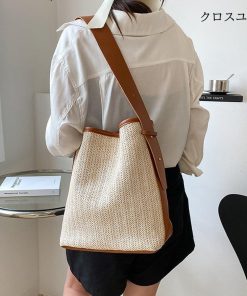 かごショルダーバッグ 麦わらバッグ 夏 * ショルダーバッグ