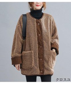 コート ボアアウター レディース ブルゾン ボアコート 秋冬 厚手 モコモコ 韓国風 ロングコート ボアジャケット おしゃれ あったか 50代 30代 40代 防寒 * ブルゾン、ジャンバー