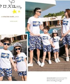 レディース ペアルック 親子コーデ セットアップ 家族ママ/パパ/キッズ メンズ 迷彩 旅行 Tシャツ カップル 親子お揃い ペアルック * Ｔシャツ、カットソー