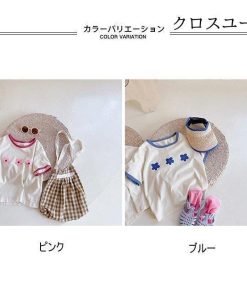 女の子 Tシャツ 半袖 ジュニア服 夏Tシャツ 花柄 子供 半袖Tシャツ 女児 夏 カットソー 花柄Tシャツ クルーネック キッズ サマーTシャツ * Tシャツ