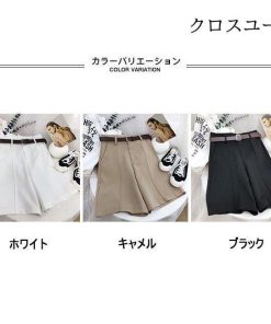 五分丈 ショートパンツ 夏 5分丈パンツ ワイドパンツ 半ズボン 着痩せ 快適 スーツパンツ ハイウエスト スラックス レディース ハーフパンツ * ショートパンツ