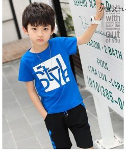 通学 男の子 ジュニア 男児 夏 Tシャツ 通園 子供服セット 上下2点セット 半ズボン 半袖Tシャツ ハーフパンツ プリントTシャツ 運動 * Tシャツ