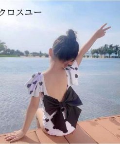 可愛い 子供服 女の子 練習用 水着 キッズ ガールズ リボン  ビーチ 温泉 水着 ハート * 子ども用