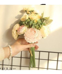 ブーケ ウエディングブーケ 花束 ウェディング 造花 花嫁 ブライダルブーケ 安い 結婚式 披露宴 歓迎会 卒業式 欧米 アートフラワー プレゼント 写真撮り 手作り * 花束、アレンジメント