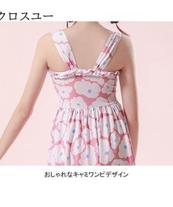 女の子 ワンピース水着 キャミワンピ 水着ワンピース 水泳服 花柄 ジュニア 子供 おしゃれ 水着 小学生 スイムウェア ノースリーブ 水着 * 子ども水着