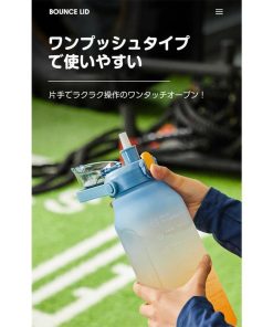 ウォーターボトル 水筒 ストロー 直飲み 大容量 タイムマーカー かわいい 洗いやすい スポーツボトル クリア 通勤 運動 ヨガ 学校 トレーニング 運動水筒 * 水筒