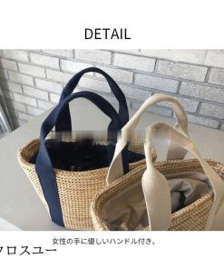 軽量 レディース麦わらバッグ 大容量 手提げ かわいい 海辺遊び オシャレ かごバッグ トートバッグ 夏バッグ * かごバッグ