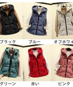 秋冬服 レディース アウター 中綿ベスト 防風 ポケット付き 防寒 あったか ダウンベスト 軽量 ジャケット * ダウンベスト