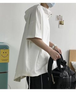 Tシャツ レディース メンズ 夏 半袖 パーカー フード付き カットソー おしゃれ 薄地 ゆったり トップス カップル ファッション 半袖Tシャツ 男女兼用 * 半袖