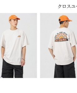 Tシャツ メンズ オシャレ 太陽柄 カジュアルTシャツ 綿 ゆったり 夏 春 秋 半袖tシャツ 男女兼用 2022新作 クルーネック プリント 40代 白Tシャツ 速乾 * 五分、七分袖