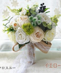 ブーケ ウエディングブーケ 花束 ウェディング 造花 花嫁 ブライダルブーケ 安い 結婚式 披露宴 歓迎会 卒業式 欧米 プレゼント アートフラワー 手作り 写真撮り * 花束、アレンジメント