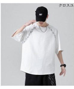 五分袖ｔシャツ メンズ オシャレ 七分袖ｔシャツ 和柄 ペイズリー柄 涼しい 五分袖 Tシャツ 夏物 大きいサイズ トップス 春 40代 ブルオーバ 50代 * 五分、七分袖