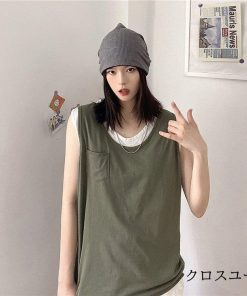 Tシャツ レディース トップス 40代 ベスト 綿 白 ニット 春夏 カットソー 新作 大きいサイズ シンプル UVカット 韓国風 30代 おしゃれ かわいい 20代 40代 * ノースリーブ