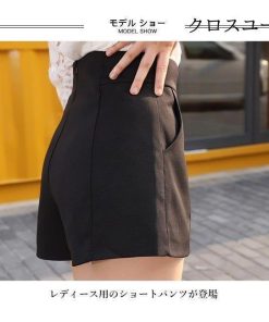 ショートパンツ 女性 夏 着痩せ スーツボトムス レディース レトロ スーツパンツ ハイウエスト 短パン ハーフパンツ ボトムス ショーパン * ショートパンツ