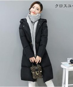 中綿ダウンコート レディース 40代 ロング丈 軽い 冬服 厚手 アウター 中綿コート 中綿ジャケット ダウン風コート フード付き 大きいサイズ 暖かい スリム 防寒 * ダウンコート