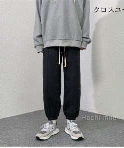 裏起毛 カッコイイプ ウェストゴム 大きいサイズ 秋冬 お兄系 メンズ ストレート シープボア ジョガーパンツ * ジャージ、スウェットパンツ