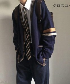 メンズ 男女兼用 制服 セーター おしゃれ ニット 冬 前開き レディース ゆったり Vネック 春 秋 カーディガン * カーディガン