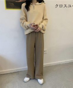 パンツ レディース 秋冬 ボトムス ロング 裏起毛 ストレッチ 美脚 韓国風 おしゃれ 20代 30代 40代 新作 ロング 厚手 ハイウエスト あったか ズボン * チノパンツ