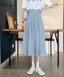 スカート プリーツスカート フレアスカート ロング マキシ ミモレ丈 秋物  夏用 通勤 きれいめ 春服 ハイウエスト Aライン コーデ50代 * ロング、マキシ丈スカート