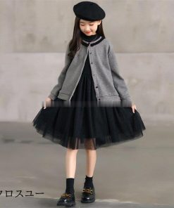 子供ドレス キッズワンピース スーツ フォーマル 女の子 2点セット 長袖 子供服 春秋 ジュニア おしゃれ 入学式 卒業式 発表会 結婚式 新作 140 春物 130 120 * スーツ、ブレザー