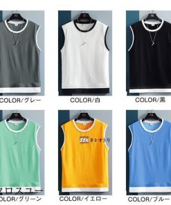 トップス スポーツ 重ね着風 メンズ タンクトップ ノースリーブ 夏 袖なしTシャツ 無地 カジュアル * タンクトップ