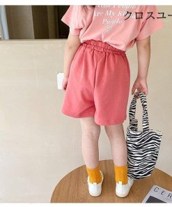 ハーフパンツ 子ども 半ズボン 夏 パンツ ゆったり ユニセックス ショートパンツ キッズ 短パン 薄手 サマーパンツ ワイドパンツ ジュニア 五分丈 * パーカー