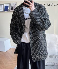 アウター ビジネスジャケット ジャケット 紳士服 韓国風 大きいサイズ テーラードジャケット 春秋 チェック柄 メンズ * テーラード、ブレザー