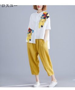 大きいサイズ クロップドパンツ 夏 ガウチョパンツ ゆったり サルエルパンツ レディース 着痩せ 体型カバー 森ガール * サルエルパンツ