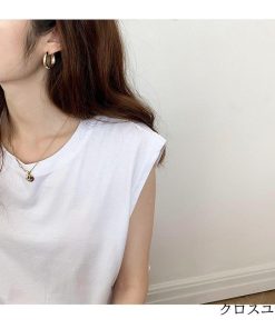 Tシャツ レディース 夏 ベスト 綿 クルーネック カットソー トップス シンプル 透けない おしゃれ コーデ UVカット きれいめ 20代 30代 コットン 40代 * ノースリーブ