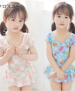 練習用 選べる3色 ビーチ 女の子 ワンピース帽子 子供水着 2点セット キッズ * 子ども用