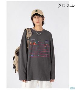 カットソー 長袖 メンズ プリント ティーシャツ 秋 Tシャツ 大きいサイズ 春 綿 ロンT ファッション * 長袖