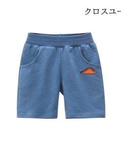 恐竜 五分丈 半ズボン ジャージパンツ ショートパンツ パッチワーク 短パン 男の子 キッズ スウェットパンツ 夏 ハーフパンツ 子供 男児 * 半ズボン、ハーフパンツ