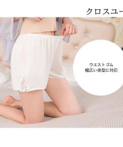 薄手 ペチパンツ 3分丈 夏 レース ペチコート パンツ レディース リボン 短パン ショートパンツ パンチラ防止 インナー インナーパンツ * ペチコート