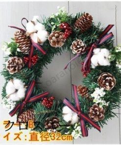 クリスマス飾り 30CM クリスマスツリー オーナメント ナチュラル リース ドア 玄関 庭園 部屋 壁飾り ガーランド 新年飾り おしゃれ 松かさ * リース