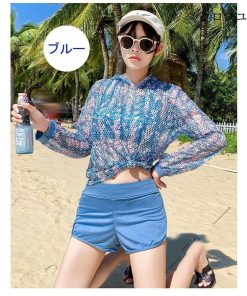 水着 レディース 3点セット 夏 小胸 バンドゥ 水着セット ビキニ パレオ 大きいサイズ リゾート パッド付き 韓国風 体型カバー 日焼け防止 50代 30代 40代 20代 * 水着セット