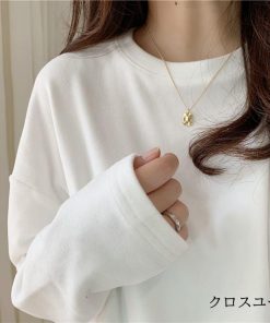 Tシャツ 長袖tシャツ 秋コーデ 裏起毛 ゆるい シンプル 暖かい 2022秋冬 カットソー 大きい レディース カジュアル トップス * 長袖