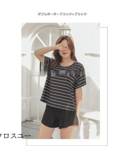 2点セット UPF50+ レディース Tシャツ 水着 サーフパンツ 半袖 タンキニ ショートパンツ 上下セット 体型カバー セットアップ 大きいサイズ セパレート * タンキニ