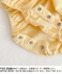 女児 ベビー 薄手 ロンパース 夏 ワンピース カバーオール 刺繍入り Baby 女の子 つなぎ服 フリルワンピース ノースリーブ 綿混 * ロンパース、カバーオール