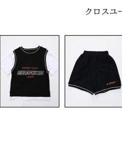 2点セット Tシャツ 快適 半ズボン 夏Tシャツ 男の子 ショートパンツ ジュニア 上下セット 偽二枚 子供 半袖Tシャツ ハーフパンツ 男児 * 長ズボン、ロングパンツ