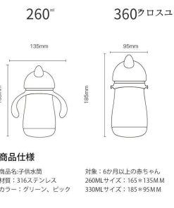 水筒 ステンレスボトル 360ml キッズ 子供 ステンレス 水筒 軽量 大容量 コンパクト 可愛い 保温水筒 おしゃれ ストロー 子供 キッズ * 子ども用水筒