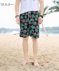 メンズ サーフパンツ 海パン 海水パンツ 花柄 短パン レディース ハーフパンツ ショートパンツ 水着 サーフショーツ * サーフパンツ、トランクス